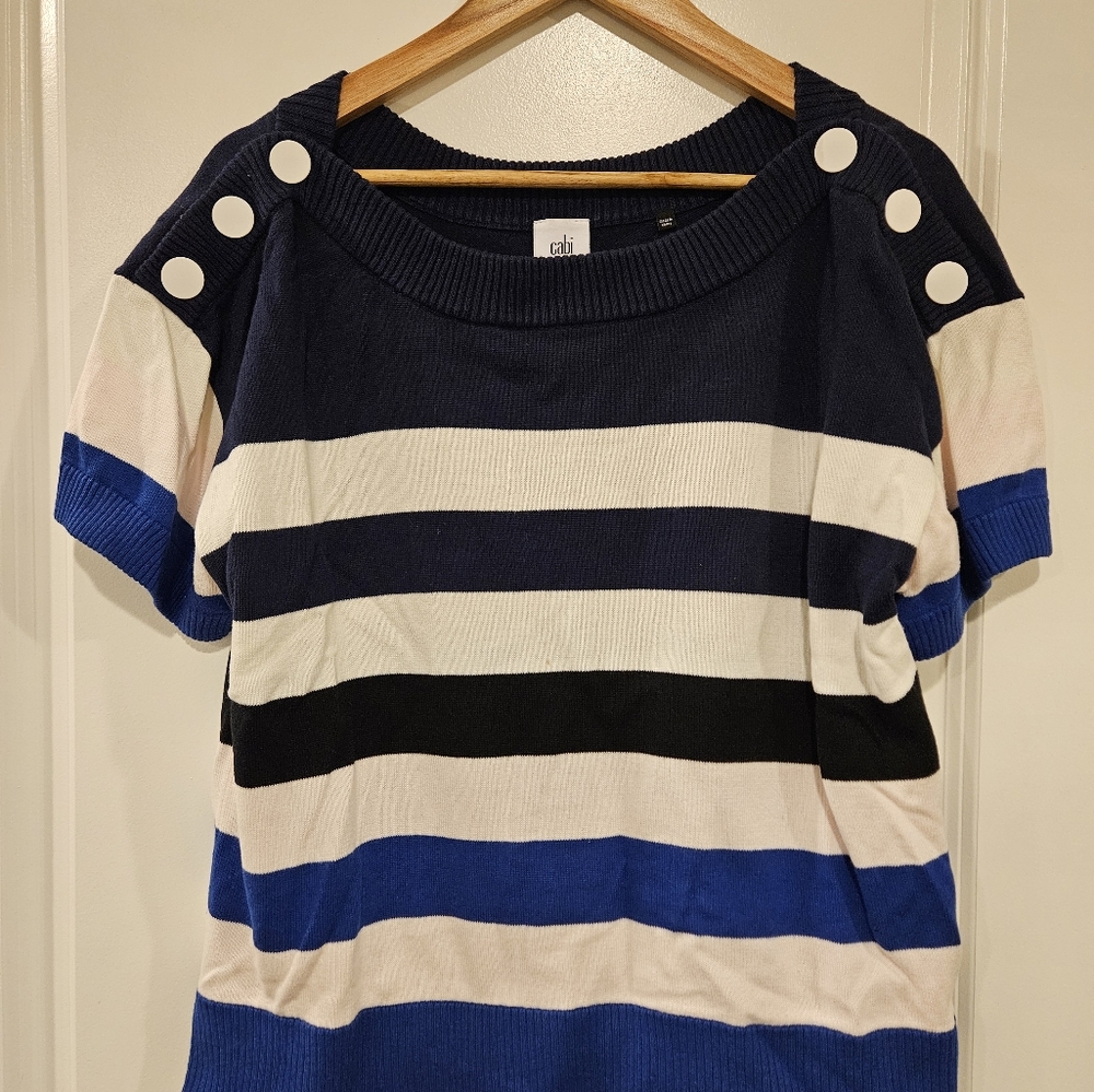 Cabi Sailor Pullover (Medium) Multi Colored Strip… - image 2